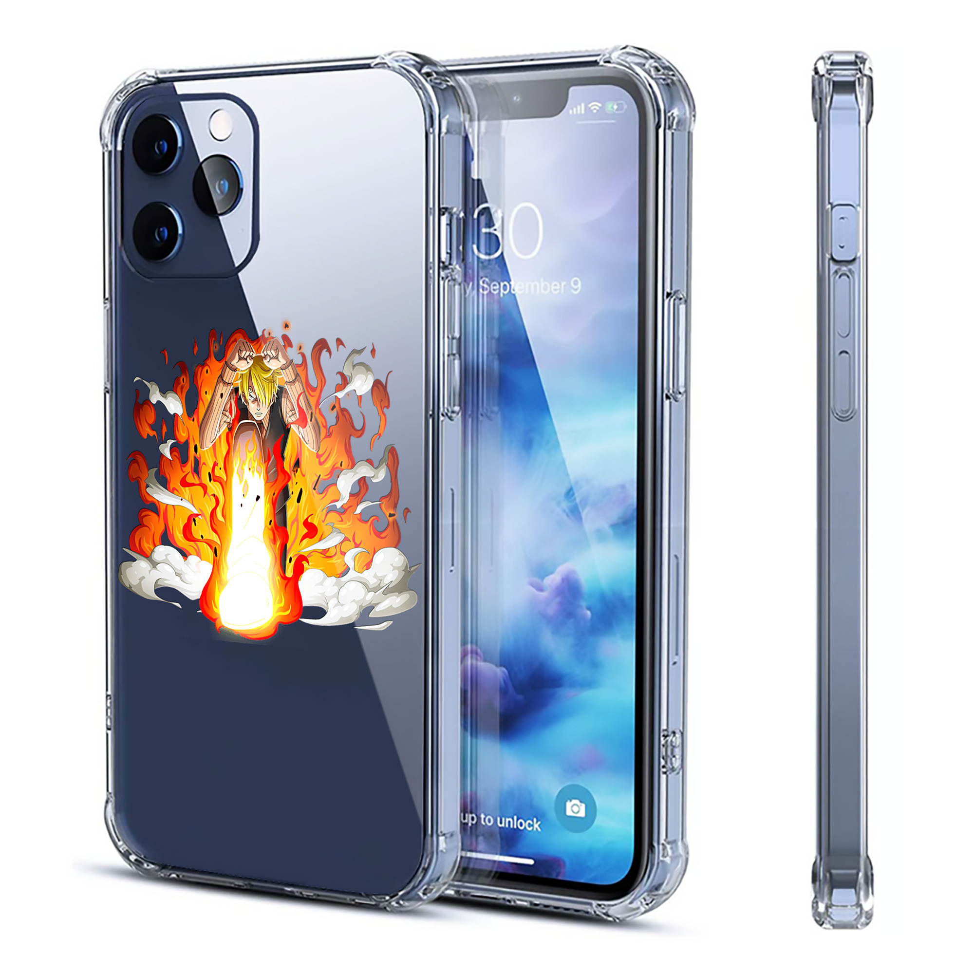 （画像用） ワンピース サンジ ONE PIECE Sanji 【iPhone 12シリーズ対応】透明スマホケース（クリアソフトケース）